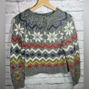Wool blend counterparts petites sweater multicolor and pattern womens size small